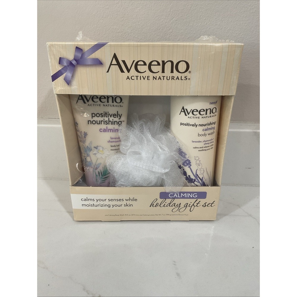 Aveeno Positively Nourishing Calming Body Lotion & Body Wash Lavender Chamomile